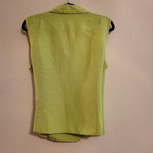 Vintage Montee' Collection lime green wrap top size 16 - Picture 3 of 10